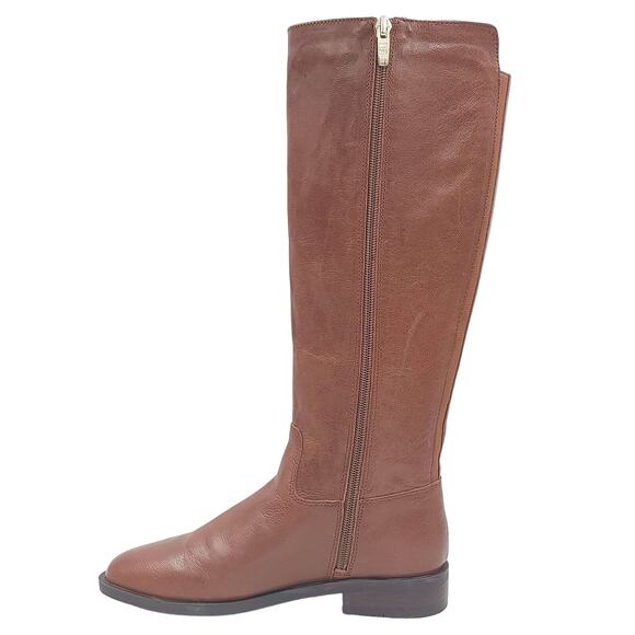 Marc Fisher Women Riding Boots Secrit Sz US 5.5M Wide Calf Cognac Brown Leather - Picture 3 of 6